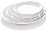 Olmecs Unbreakable A5 Melamine Food Plate Dish Saucer - 18Cms White 60Pc / Pack